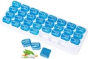 31 días Organizador de píldoras mensuales, Portable Pill Medicine case Box Holder for Daily Medicine/Vitamin/Fish Oils/Supplement