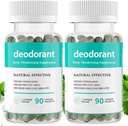 Suplemento de desodoración del cuerpo completo, suplemento de las píldoras de desodorante natural, Cápsula de olor natural, cápsulas de clorofila para hombres de mujeres 90 Cuenta
