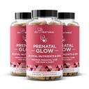 Glow Prenatal Vitaminas para Mujer 3-Pack Bundle – 20-in-1 Nutrientes vitales para el embarazo saludable y el desarrollo fetal – ácido fólico " Vegan DHA Para el crecimiento del bebé " Un embarazo cómodo – 180 cápsulas