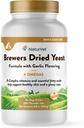 NaturVet La levadura seca Suplemento de mascotas con sabor a a ajo – Incluye vitaminas B-Complex, Omega-3, 6, &amp; 9 ácidos grasos – ayuda a apoyar la carne de resplandor, piel sana para perros, gatos 500 Ct.