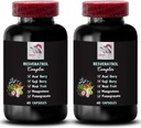 Beneficios de Berry - Complejo RESVERATROL - Ingredientes naturales, Soporte diario, Escudo antioxidante, Equilibrio de hidratación, Apoyo nutricional, Energía Sabrosa, Fuerza de Berry Acai 2 Botellas 120 Capsules
