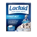 Lactaid Fast Act Lactose Intolerance Caplets with Lactase Enzyme to Prevent Gas, Bloating " Diarrhea Due to Lactose Sensitivity, Ideal para viajar " On-The-Go, 12 Packs of 1-Count