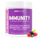 GOBIOTIX Vitamina C - Immune Defense Support Suplemento - Immunity Powder Wellness Booster - Vegan Superfood - Elderberry, Turmeric, B12 Suplemento de Vitamina, No GMO y Azúcar Libre (Berry)
