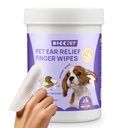 HICC PET Ear Limpiador de labios para perros &amp; gatos, Vet-Recomendado tratamiento de la infección del oído para aliviar la inflamación, quitar la cera, la mugre " Stop Smelly, no irritante, 50ct(Coco olor)