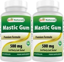Mejores Naturales 2 Pack Mastic Gum Capsules 500 mg - 60 Cuenta - (No-GMO) (Gluten Free) - Promueve Salud Sanitaria y Duodenal - (Total 120 cápsulas)