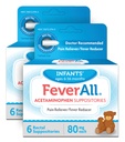Feverall Infant Acetaminophen Suppositories 6 Rectal Suppositories 80mg Cada Doin Reliever/Fever Reducer. Paraben Free, No Artificial Colors u otros conservantes. Edades 6-36 meses. Valor 3 Pack.