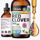 BIO KRAUTER Red Clover Tincture - Red Clover Extract - Suplemento líquido para el apoyo de las mujeres - Alcohol y azúcar gratis - Vegan Drops 4 Fl.Oz.