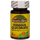 Tablas de Gluconato Ferroso de la Naturaleza 325 mg 100 Conde Por Botella (5 Botellas)