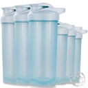 ShakerZoo-6 Pack-Protein Shaker Botellas para Mezclas Protein, Copas de Shaker para Mezclas Protein, 3 piezas 24 onzas y 3 piezas 20 onzas (Blue)
