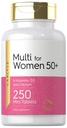Carlyle Multivitamin for Women 50 Plus ← 250 Mini Tablets ← Iron Suplemento gratuito  Vitaminas A, B12, C, D3, Folate (como ácido fólico) y Calcium ← Non-GMO, Gluten Free