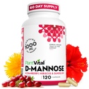 Plantvital D Mannose Capsules with Cranberry - D-mannose 1000mg Capsules - High Potency for Bladder, Kidney and Urinary Tract Support. Cranberry Powder con Hibiscus y Dandelion. Suministro de 2 meses