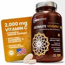 OmniBiotics Ultimate Vitamin C Suplemento 2000mg – con Zinc, Elderberry Extract y D3 – High Potency Immune Support &amp; Collagen Booster – 120 Vegan Tablets