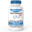 DrFormulas HairOmega DHT Blocker Biotin 5000 mcg Vitaminas para el Crecimiento del Pelo Suplemento Silencioso Píldoras para Mujeres y Hombres, 30 Day Supply