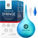 Medi Grade Ear Bulb Syringe - Herramienta eficaz de eliminación de cera de oído con punta de cuádruple adicional - kit de limpieza de oídos amigable para la limpieza del oído suave - Flusher de oído para la cera de oído - 2.54 fl oz