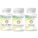 Dr Clark Store Intestine Support &amp; Cleanse Kit - con Freeze-Dried Green Black Walnut Hulls, Wormwood y Cloves-Helps Maintain Optimum Intestinal Function