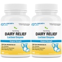 Puregen Labs Dairy Relief Natural Fast Acting Lactase Enzyme 3000 FCC, Lactose Intolerance Pills ← 2 Pack - 180 Caplets Total
