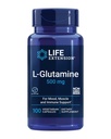 Extensión de la vida L-Glutamina, 500 mg L-glutamina, Amino Acid, apoya la salud muscular y la salud inmunitaria, libre de gluten, no GMO, 100 cápsulas vegetarianas