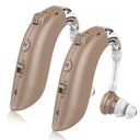 Ayudas auditivas de alto rendimiento para personas mayores pérdidas auditivas graves - 1 par de ayudas para el oído recargables, ayudas para el diseño cómodo, ayudas auditivas para personas mayores recargables con cancelación de ruido (Beige)