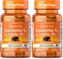 Pride de Puritan Zeaxanthin 4mg con Lutein 10mg, soporta ojos saludables y visión*, 60 ct (Pack of 2)