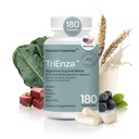 Houston Enzymes TriEnza Digestive Enzymes for Women ' Men, Digestive Enzyme Supplements for Proteins, Carbs, Fats & Polyphenols Help Break Down Wheat, Dairy, Soy, 180 Capsules (90 Doses)