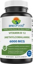 Brieofood Vitamina B-12 (Methycoballamin) 6000 mcg- 240 Tabletas. Non-GMO, and Gluten Free