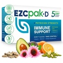 EZC Pak 5-Day Immune System Booster con Echinacea, Vitamina C, Zinc & Vitamina D - Tapered Immune Support Suplemento para adultos - Supports Immunity, Easy Travel-Size Supplement Pack