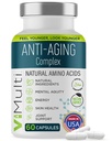 Suplemento de Aminoácidos Naturales Anti-Envejecimiento para Hombres Mujeres – Apoya la Salud Inmunitaria, Energía, Tono de Esquía Smoother, " El sueño restaurativo, píldoras de suplemento anti-envejecimiento para la longevidad, 60 cápsulas