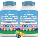 Vitaminas de salud de los ojos con frambuesa, luteína " Zeaxanthin, licopeno, resveratrol, extracto de semillas de uva, astaxanthin- AREDS 2-120 cápsulas