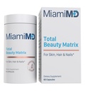 MiamiMD Total Beauty Matrix Collagen Supplements for Women - Collagen Capsules with Vitamin C for Hair, Skin and Nails - Cruelty Free - 60 cápsulas