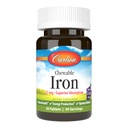 Carlson Chewable Iron 27 mg, Grape, Sangre, 30 Tabletas