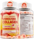 Collagen Peptide Gummies for Women Men, Sugar Free Multi Collagen Supplement, 1400mg Hydrolyzed Collagen Types I II III V X, 5000mcg Biotin, Vitamina C A E D3 B6 for Hair, Skin & Nails, Bone, 60Cts