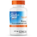 Mejor Trans- Resveratrol 600, 98% Puro Trans-Resveratro, No GMO, Libre de gluten, Soy Gratis, Vegan 60 Veggie Caps