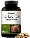 NatureBell Turquía Tail Mushroom Capsules 15,000mg Por Serving, 240 Cuenta viv 25:1 Fruto Cuerpo &amp; Extracto de Mycelium – Immune & Brain Health Mushrooms Suplemento.