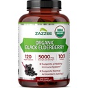 Zazzee USDA Organic Black Elderberry 10:1 Extract, 120 Vegan Capsules, 2 Month Supply, Sambucus Nigra, Antioxidant & Immune Support, Concentrated 10X Extract, All-Natural, Non-GMO, Made in the USA