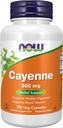 AHORA Suplementos de alimentos, Cayenne (Capsicum annuum) 500 mg, Herbal Support, 100 cápsulas de verduras