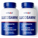 Glucosamina Premium & Condroitina Suplemento Nutricional - Junta Saludable, Bone & Knee Support - Rico en MSM & Collagen - Ingredientes naturales orgánicos - Hecho en EE.UU. - 120 cápsulas 2 Pack