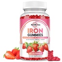 Gotas de hierro - con calcio, zinc, folato " Vitamina B12, C,B6 para adultos " Niños - Constructor de sangre " Apoyo energético para la deficiencia de hierro, anemia, Vegan - 60 Gummies