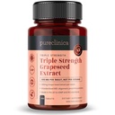 purclinica Grape Seed Extracto 300mg x 180 Tablets - 90% Oligomeric Proanthocyanidins. 300% más fuerte que la semilla regular de uva.