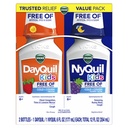 Vicks Kids DayQuil &amp; NyQuil Cold &amp; Cough Relief Liquid Co-Pack, Free of Artificial Dyes & Sugar, Multi-Symptom Relief of Cough, Sneezing, Runny Nose, Mucus, and Chest Congestion, for Ages 6+, 2x6oz