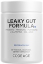 Codeage Leaky Gut Supplement, L-Glutamine, N-Acetylglucosamine, Probiotic, Butyric Acid, Polyphenols, Quercetin, DGL, Marshmallow Root, Berberine, BioPerine, Cinnamon, Vegan, Non-GMO, 60 cápsulas
