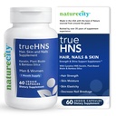 NatureCity True-HNS Hair Nails and Skin Cynatine Keratin and Plant Based Biotin Vitamin Supplement TEN Fuller and Stronger Hair and Nails ← Non GMO ← 60 Veggie Capsules