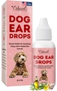 Limpiador de oídos de perros – Todas las gotas de oído natural para perros Efecto de los oídos – Elimina el olor de levadura, Loosens Wax, Previene las infecciones, Alivia la picazón – seguro, suave, eficaz Alivio de los oídos de pico, hecho en EE.UU.
