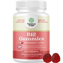 Vitamina B12 Gummies para adultos - Vitamina Gratuita de Azúcar B12 1000 mcg Gums Chewable for Energy &amp; Mood Support Immune & Nerves Health - Kosher Non-GMO & Gluten Suplemento gratuito para hombres y mujeres - 60 Condes