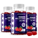 Vitamatic Sugar Free Melatonin 30mg per Gummy - 60 Servings - 60 Gummies Vegetarian - Suplemento No-Habit (60 Conde (Pack of 3))