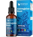 Astragalus Herb Extract Drops 2000mg (Astragalus membranaceus) Suplemento Herbal Absorbs Better Than Capsules, 1 Month Supply, 84 Servings, Alcohol-Free Tintura - 2 Oz, Pack of 1