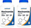 Nutricost Niacinamide (Vitamin B3) 500mg, 240 cápsulas (2 botellas)