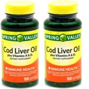 Spring Valley - Cod Liver Oil con vitamina A &amp; D 100 softgels (Pack of 2)