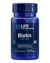 Extensión de vida Biotina 600 mcg Vitamina B7 Apoyo Suplemento para el cabello hermoso, uñas y más allá – libre de gluten, no GMO - 100 cápsulas