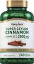 Piping Rock Super Ceylon Cinnamon Complex Capsules  240 Powder Pills ← Extract Supplement with Chromium and Biotin ← Vegetarian, Non-GMO, Gluten Free
