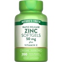 La verdad de la naturaleza Zinc 50mg Suplemento Silencio con la vitamina C Silencioso 200 Liquid Softgels ← No Gluten
